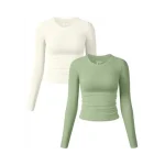 OQQ Womens 2 Piece Shirts Long Sleeve